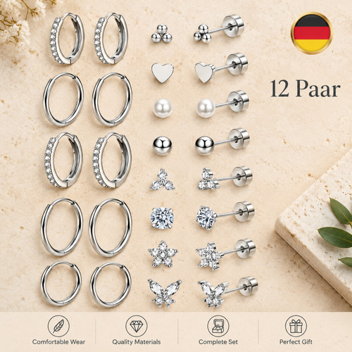 Ohrringe silber set - ohrringe,