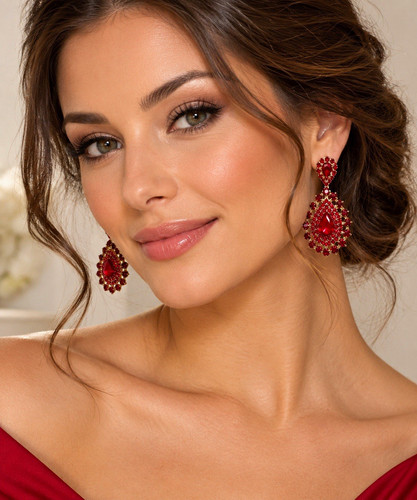 Rote statement kristall strass - rote, kristall-strass