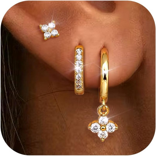 Paar ohrringe gold set 14k - 3, set,