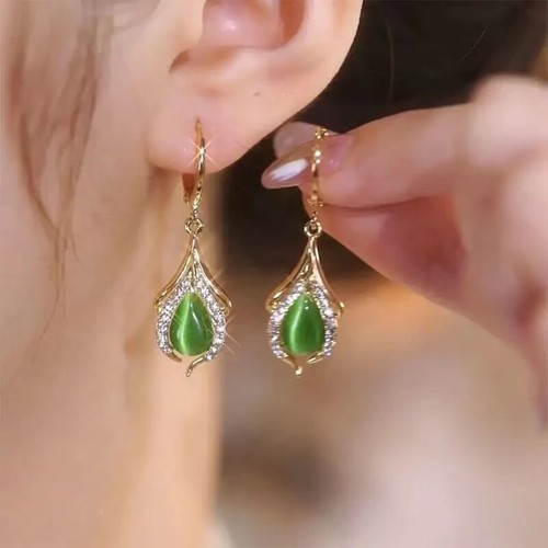 Ohrclip ohrringe opal stein - ohrringe,