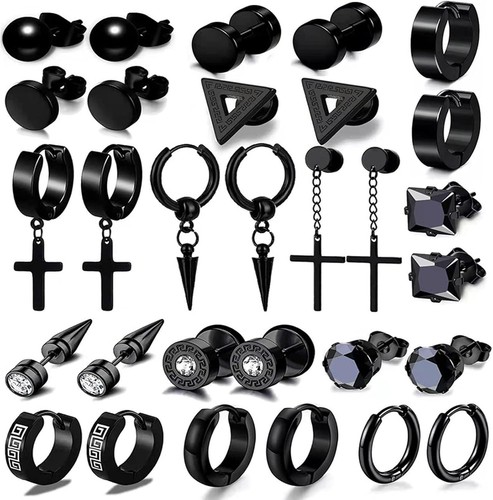 Paare ohrringe schwarz set - 15,