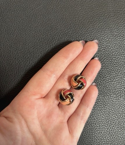 Damen ohrstecker rosé schwarz - ohrstecker, rosé/schwarz