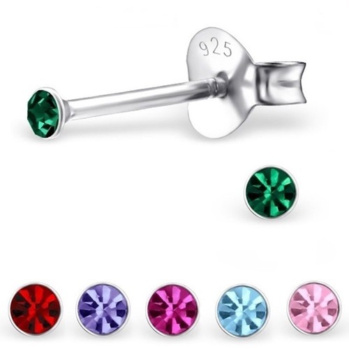 Mini kristall ohrstecker 925 - mini,